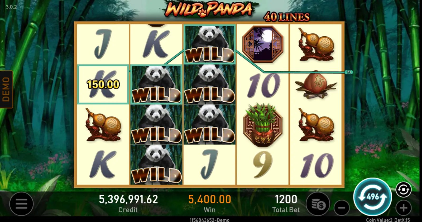 Gana gracias a los símbolos de Wild Panda combinación ganadora